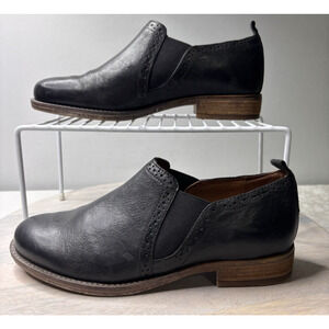 Josef Seibel Black Leather Slip-On Oxford Dress Shoes Size 8.5
